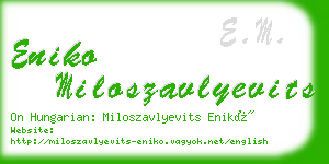 eniko miloszavlyevits business card
